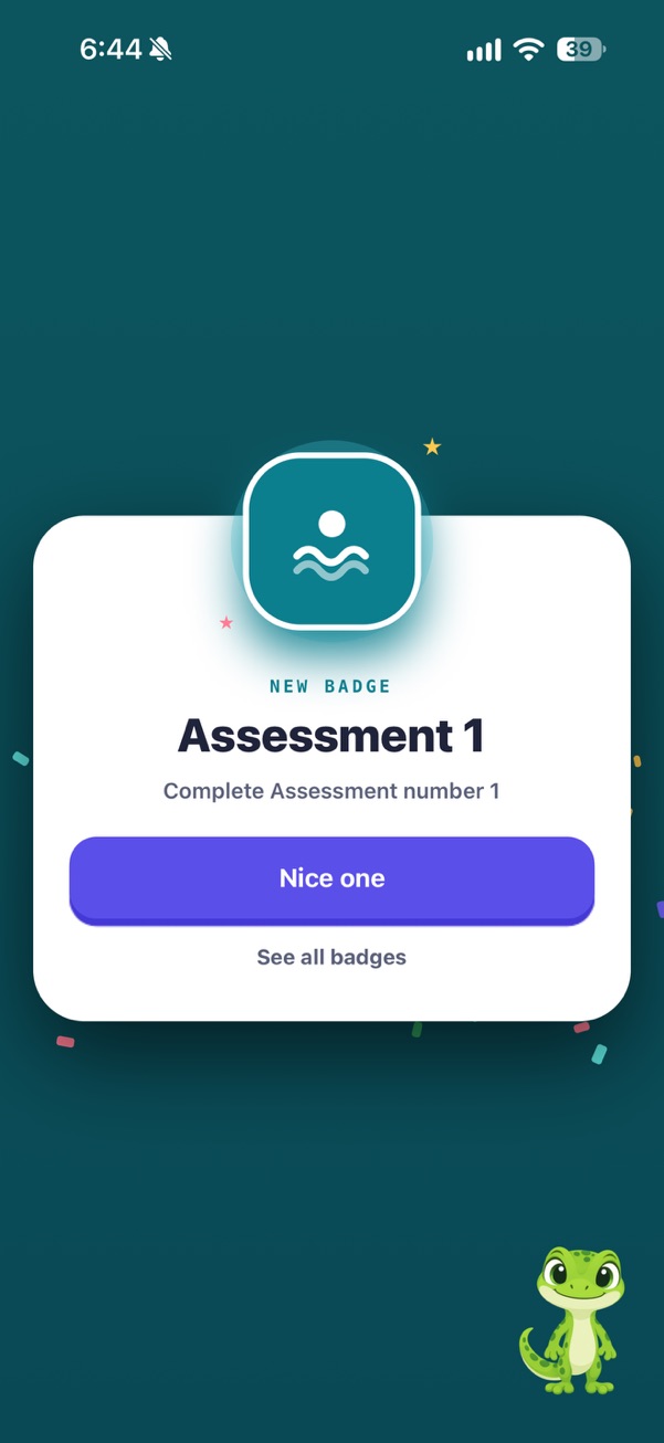 Badges screen